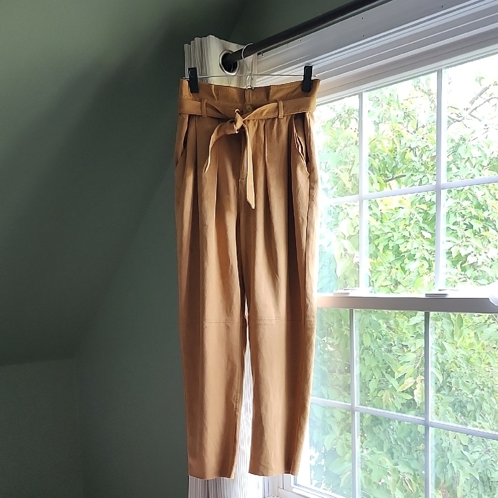 Free People Tan High-Waisted Pants